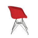 Chaise en tissu rembourré pieds métal noir RAY