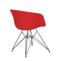 Chaise en tissu rembourré pieds métal noir RAY