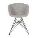 Chaise en tissu rembourré pieds métal noir RAY