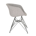 Chaise en tissu rembourré pieds métal noir RAY