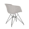Chaise en tissu rembourré pieds métal noir RAY
