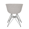 Chaise en tissu rembourré pieds métal noir RAY
