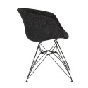 Chaise en tissu rembourré pieds métal noir RAY