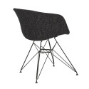 Chaise en tissu rembourré pieds métal noir RAY