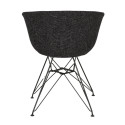 Chaise en tissu rembourré pieds métal noir RAY