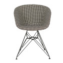 Chaise en tissu rembourré pieds métal noir RAY