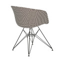 Chaise en tissu rembourré pieds métal noir RAY