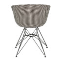 Chaise en tissu rembourré pieds métal noir RAY