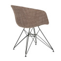 Chaise en tissu rembourré pieds métal noir RAY