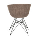 Chaise en tissu rembourré pieds métal noir RAY