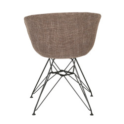 Chaise en tissu rembourré pieds métal noir RAY