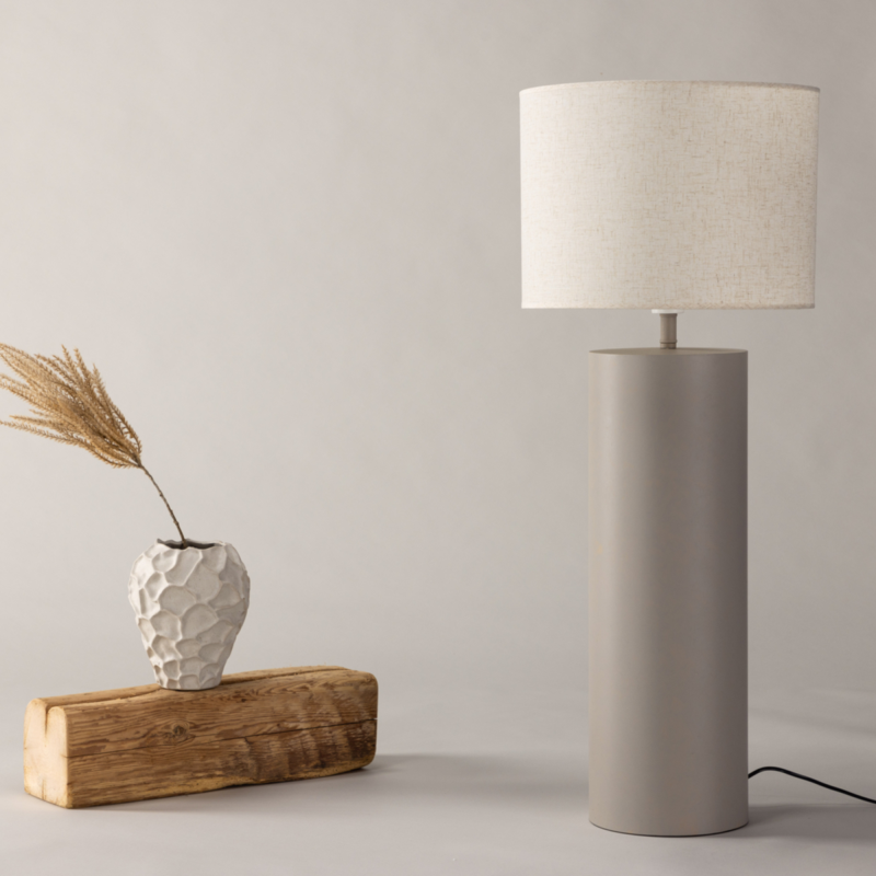 Lampe tendance en métal et abat-jour lin DUMA