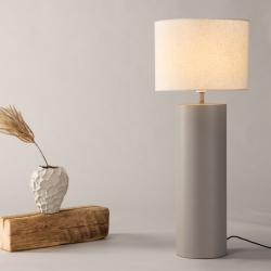 Lampe tendance en métal et abat-jour lin DUMA