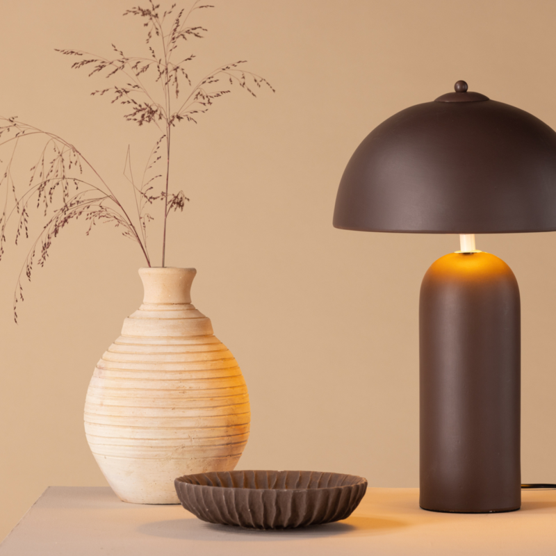 Lampe tendance marron en pierre PALINE