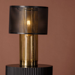 Lampe industrielle en métal noir et doré ALZAR