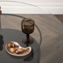 Table basse design en métal noir avec plateau en verre OLIVIA