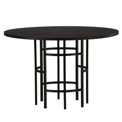 Table à manger cylindrique en bois et métal AELA