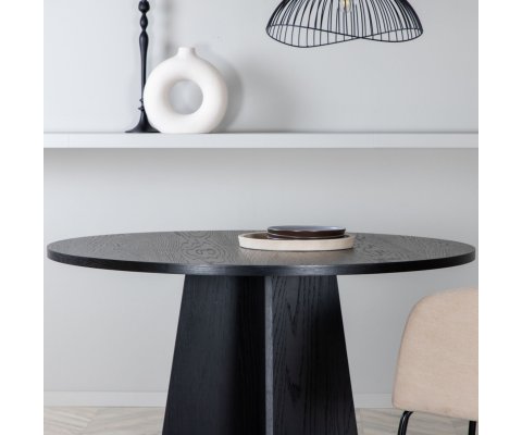 Table à manger ronde en bois noir MANON