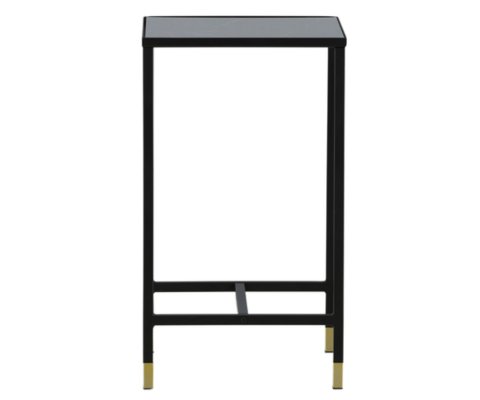 Table d'appoint en métal noir avec plateau en verre DIPPA