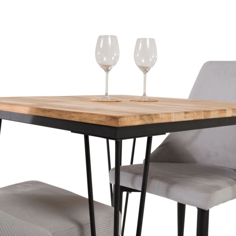 Table à manger scandinave avec plateau en bois BELLY