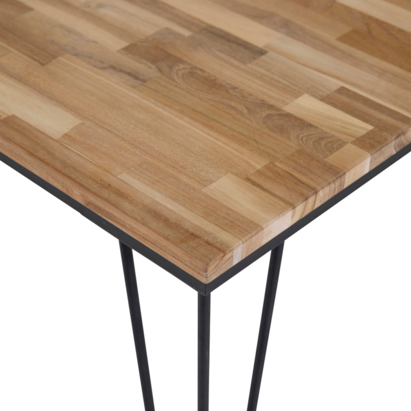 Table à manger scandinave avec plateau en bois BELLY