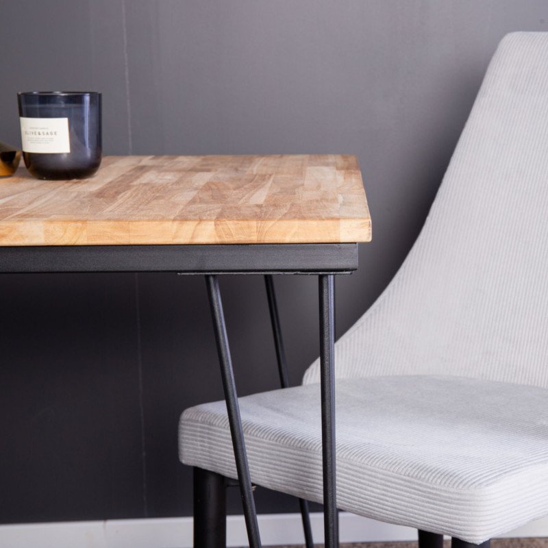 Table à manger scandinave avec plateau en bois BELLY