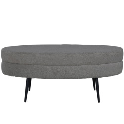 Banc contemporain forme ovale en tissu bouclé LOSTO