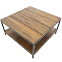 Table basse avec plateau en bois foncé PADLA