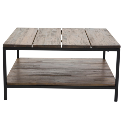 Table basse avec plateau en bois foncé PADLA