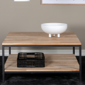 Table basse avec plateau en bois claie CIRABA