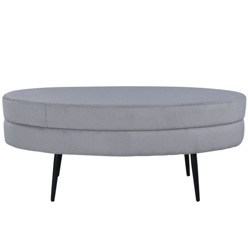 Banc oval tendance en velours côtelé gris LOSTO