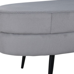 Banc oval tendance en velours côtelé gris LOSTO