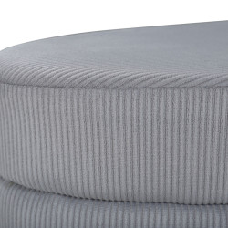 Banc oval tendance en velours côtelé gris LOSTO