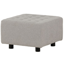 Pouf moderne en tissu bouclé gris BOTTO