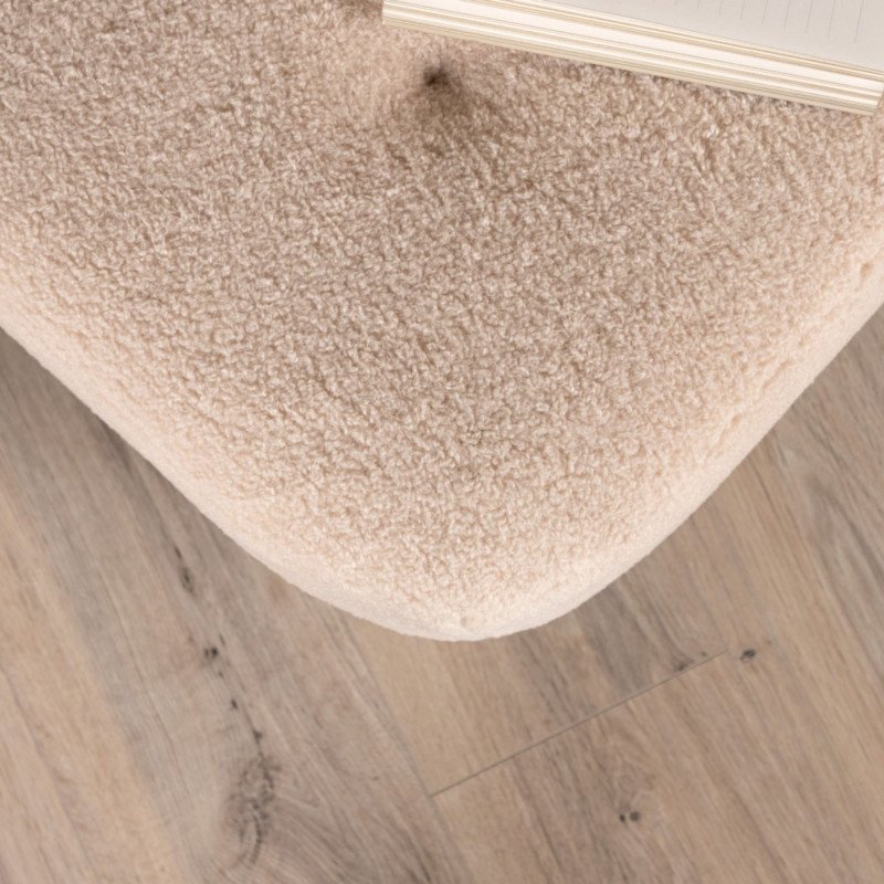 Pouf en polaire avec pieds en bois SAMMY