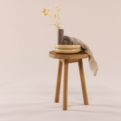 Tabouret rond moderne en bois BERNY