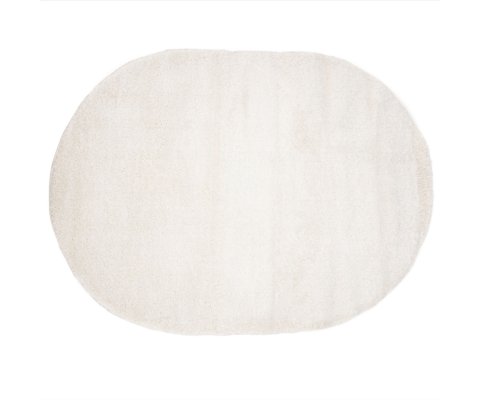 Tapis oval en tissu épais blanc 230x160cm ETIENNE