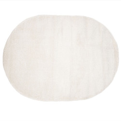 Tapis oval en tissu épais blanc 230x160cm ETIENNE