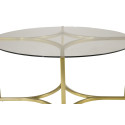 Table basse élégante en métal doré avec plateau en verre KAIA