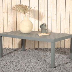 Table basse extérieur 120x70cm en aluminium kaki BELL