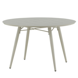 Table de jardin ronde 120cm en aluminium beige GOYA