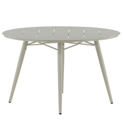 Table de jardin ronde 120cm en aluminium beige GOYA