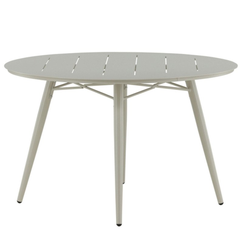 Table de jardin ronde 120cm en aluminium beige GOYA