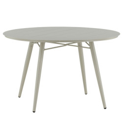 Table de jardin ronde 120cm en aluminium beige GOYA