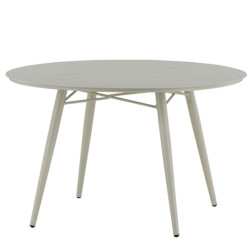 Table de jardin ronde 120cm en aluminium beige GOYA