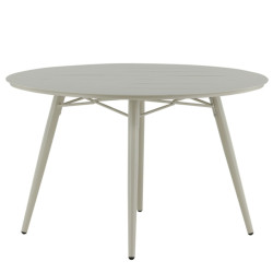 Table de jardin ronde 120cm en aluminium beige GOYA