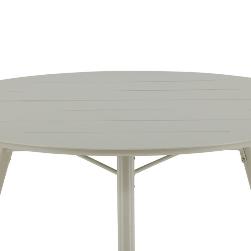 Table de jardin ronde 120cm en aluminium beige GOYA