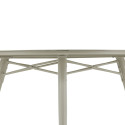 Table de jardin ronde 120cm en aluminium beige GOYA