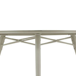 Table de jardin ronde 120cm en aluminium beige GOYA