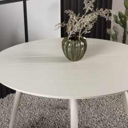 Table de jardin ronde 120cm en aluminium beige GOYA